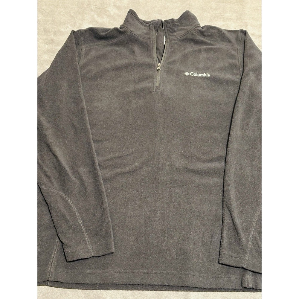Columbia Mens Size S Black Fleece 1/4 Zip Long Sleeve Pullover